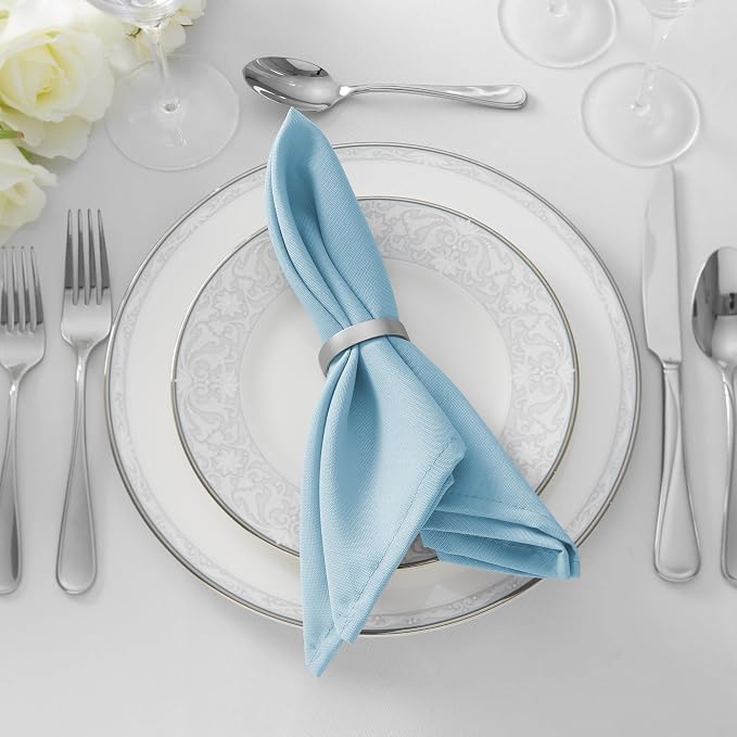 Lann's Linens Set of 12 Cloth Dinner Napkins, 17-inch Polyester Napkins - Image 5