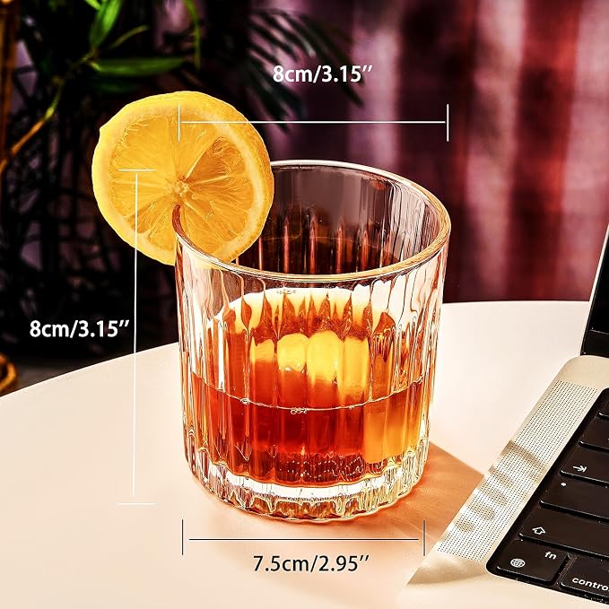 GLASKEY Whiskey Glasses Set of 4, Lead-Free Crystal Old Fashioned Glass - Image 2