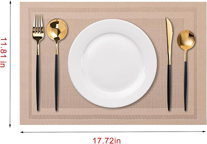 Placemats Set of 4 Washable Indoor | Outdoor Vinyl Place Mats - Image 2