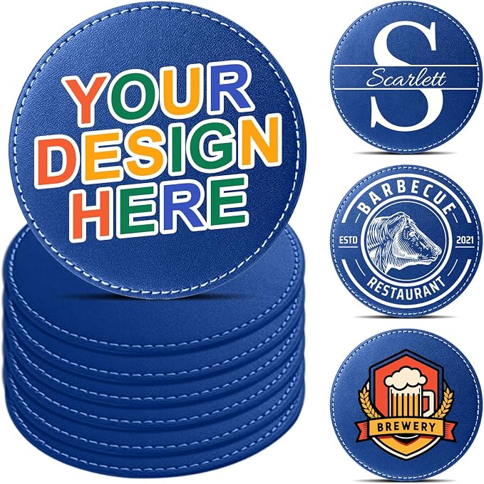 Custom Personalized Leather Coasters by Vebermo