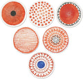 AD Set of 6 Coasters for Drinks Absorbing Round Ceramic Stone Coaster by AD