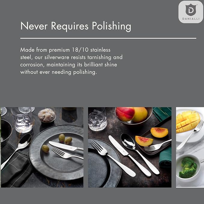 Silverware Set for 8 with Serving Utensils, 18/10 Stainless Steel Flatware - Image 9