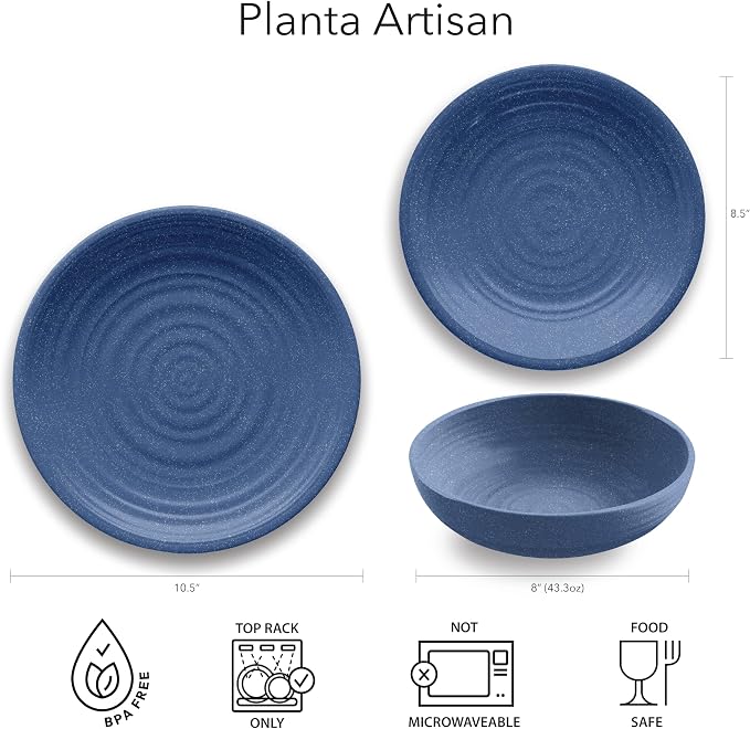 Matte Artisan 10.5'' Durable Planta Dinner Plates, Shatter-Resistant and - Image 2
