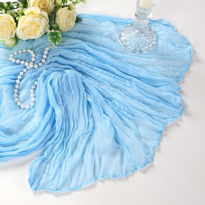 6 Pack Baby Blue Cheesecloth Table Runner 10Ft Gauze Cheese Cloth Table Runner - Image 7