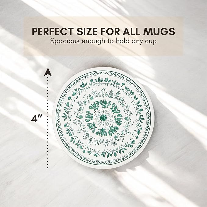 Ceramic Marble Coasters Set of 6, Absorbent Drink Coasters - Image 3