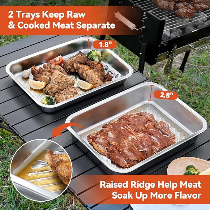 5-in-1 Grill Prep Tray and Carry System, Outdoor Grilling Prep & Serve BBQ Food - Image 2