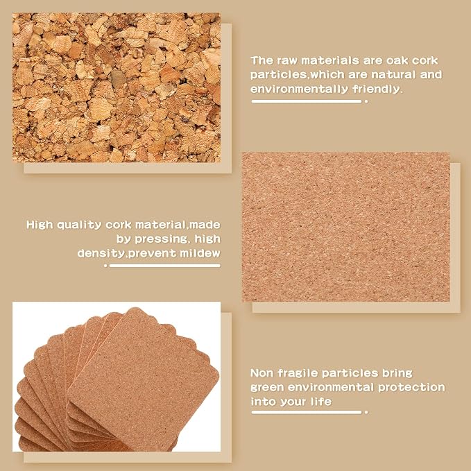 120 Pcs Square Cork Trivets 4 x 4 x 0.2 Inch Cork Coasters - Image 3