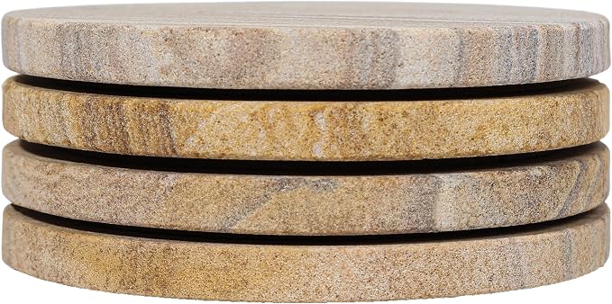 Sandstone Water Absorbent Hand Crafted Round Coasters - Image 2