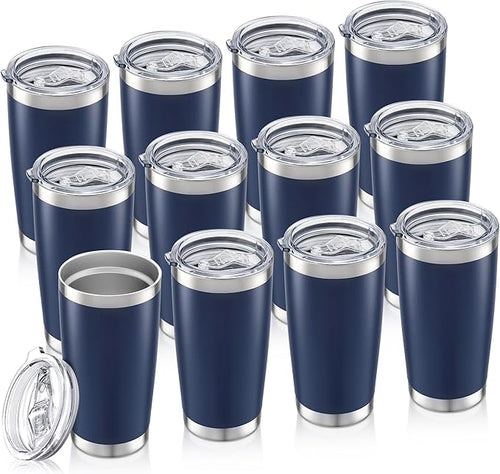 20oz Tumbler Bulk with Lid Stainless Steel Tumblers, 12 Pack | Leak Proof Lid by Unknown