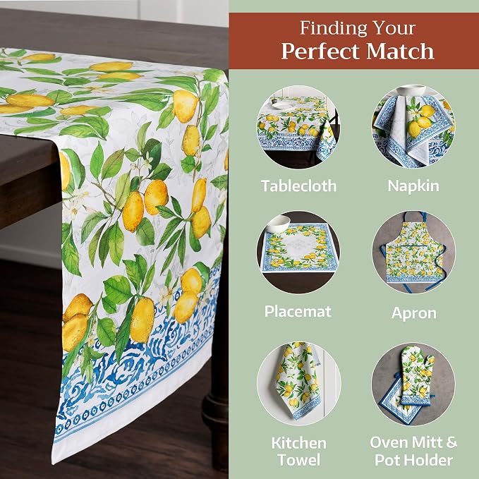 Maison d' Hermine Table Runner 100% Cotton 14.50" x 72" | Table Runners 72 - Image 6