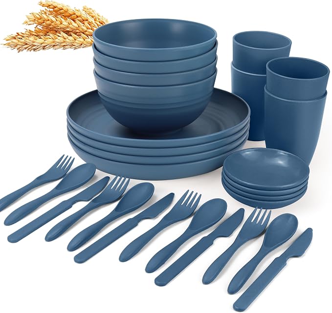 Wheat straw plates and bowls sets by WROVA