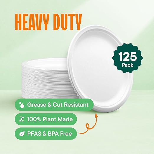 100% Compostable Disposable Paper Plates - Image 2