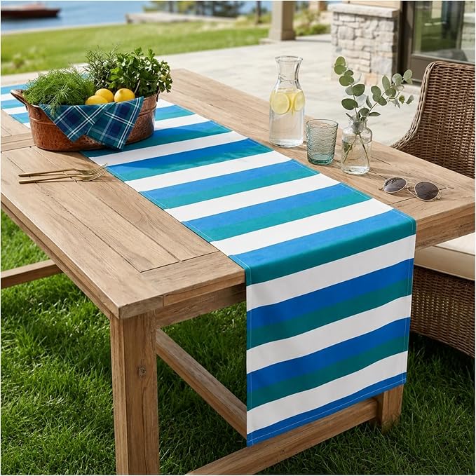 Folkulture Table Runner 72 Inches Long | Blue, Pool Party Decorations, 100% by FOLKULTURE