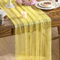 Artoid Mode 3PCS Light Yellow Gold Gauze Table Runner 120 Inch 10FT, Glitter by ArtoidMode