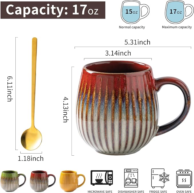 Unique Kiln-Fired Glaze Ceramic Mug - Image 4