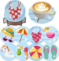 Benjenes 8PCS Summer Diamond Art Coasters Kit by Benjenes