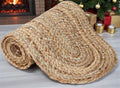 Pack of 1 Handwoven Oval Jute Braided Table Runner 13 x 72 Inch, 100% Natural by MDS