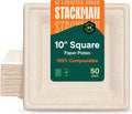 100% Compostable Square Paper Plates by StackMan