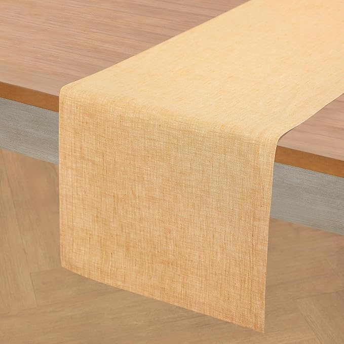 Solino Home 100% Pure Linen Table Runner Golden Nugget, Athena 14 x 132 in | by SolinoHome