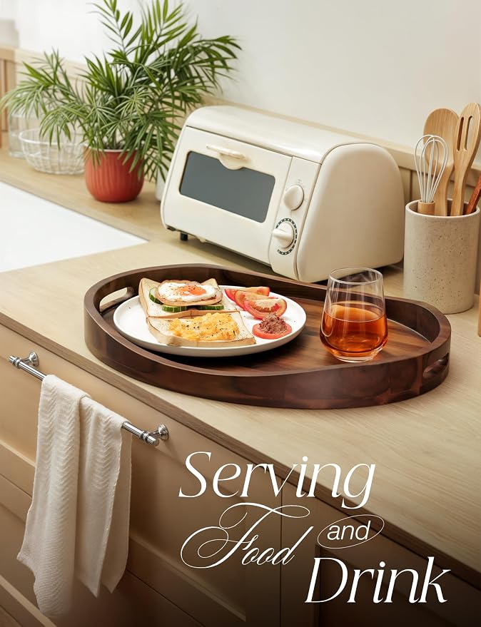 TIDITA Acacia Oval Wooden Serving Tray - Image 4