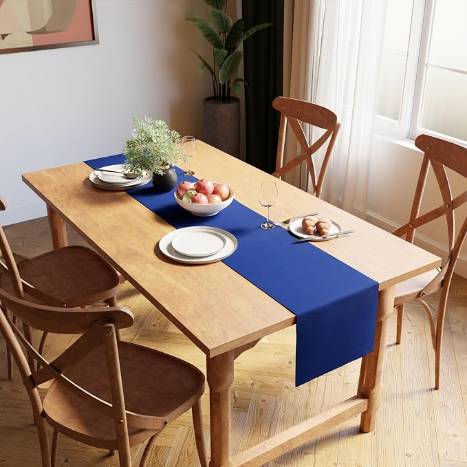 Encasa XO Dining Table Runner 13"x59" | Yarn Dyed Fine Ribbed Cotton | Solid - Image 2