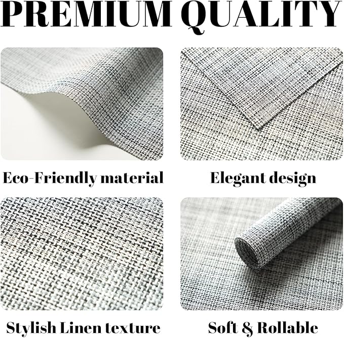Placemats Set of 8 Vinyl/Plastic Woven Place Mats - Image 2