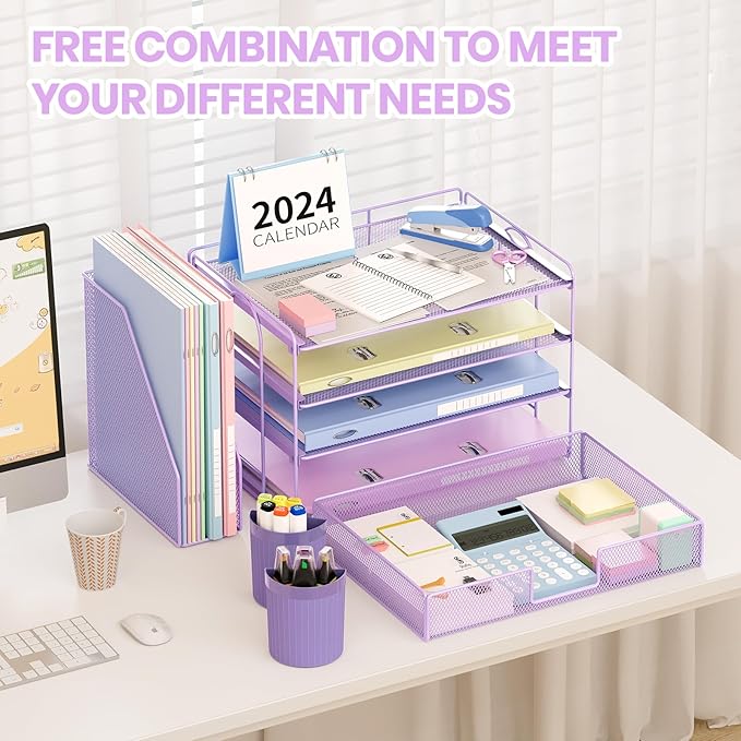 Desk Organizer, 4-Tier Desktop File Organizer - Image 5