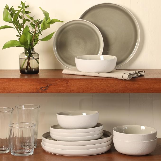 Gibson Elite Tahoe Sunset 12-Piece Reactive Stoneware Dinnerware Set – Matte - Image 5