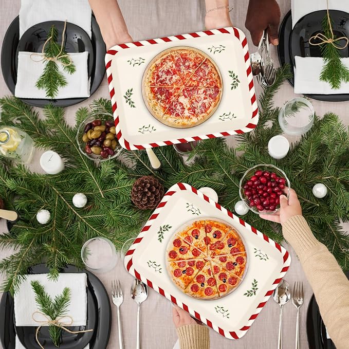 Whaline 3 Pcs Christmas Serving Trays Xmas Tree Plastic Serving Platters Dishes - Image 7