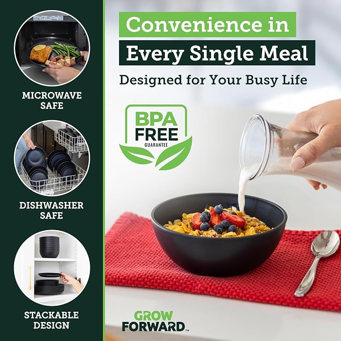 Grow Forward 24-piece Premium Wheat Straw Dinnerware Sets - Image 6