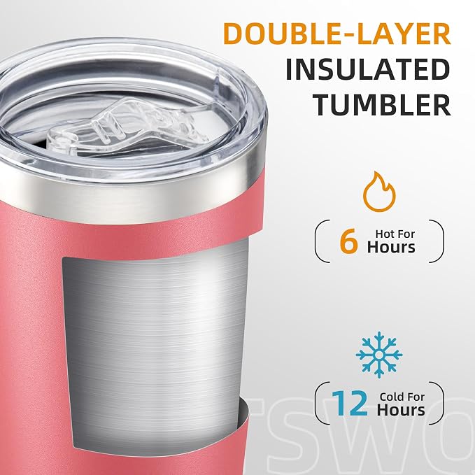 20oz Tumbler Bulk with Lid Stainless Steel Tumblers, 12 Pack | Leak Proof Lid - Image 2