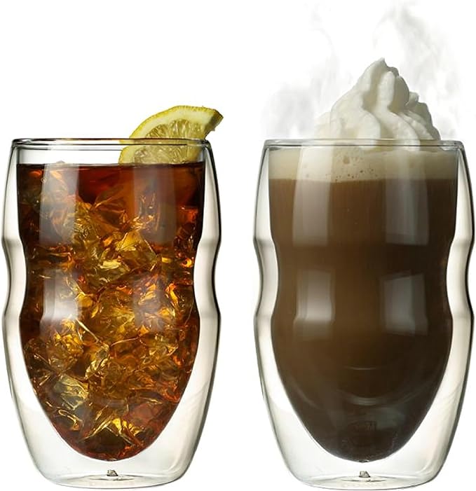 Ozeri Serafino Double Wall Insulated Beverage and Coffee Glasses by Ozeri
