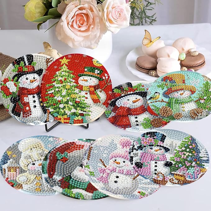 Ekuxom 8 PCS Christmas Diamond Art Coasters - Image 4