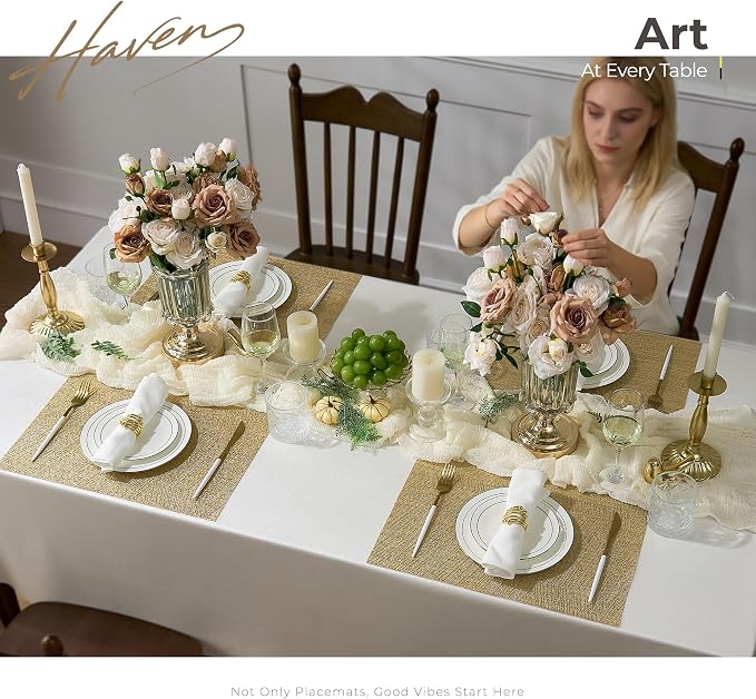 Leetaltree Gold Placemats Set of 4 - Image 8