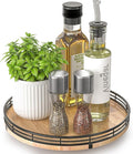 AMH 10-Inch Farmhouse Oak Lazy Susan Organizer by AMH
