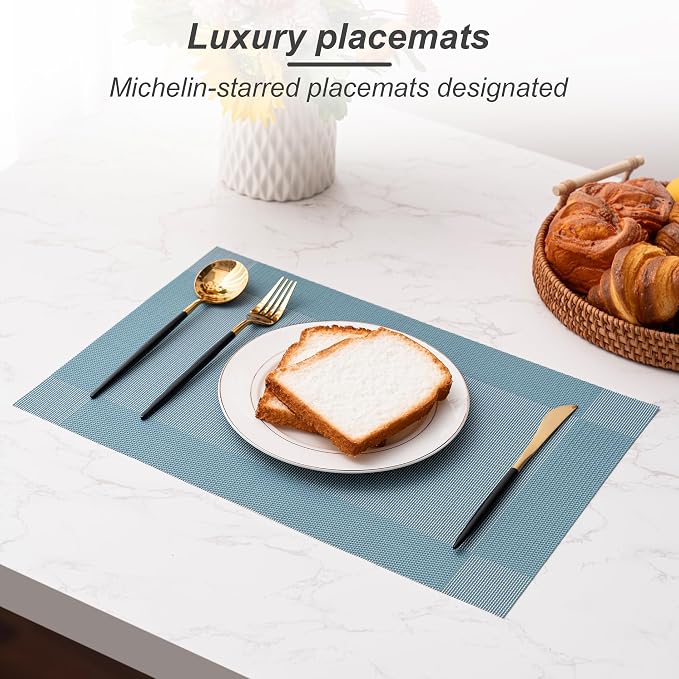 Placemats Set of 4 Washable Indoor | Outdoor Vinyl Place Mats - Image 6