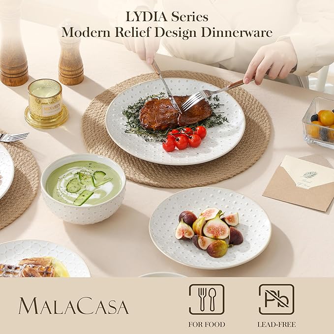 MALACASA 24-Piece Farmhouse Dinnerware Set - Image 3