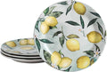 Bico Lemon Dreams Salad Plates Set of 4, 8.75 Inch Ceramic Dessert Plates by Bico