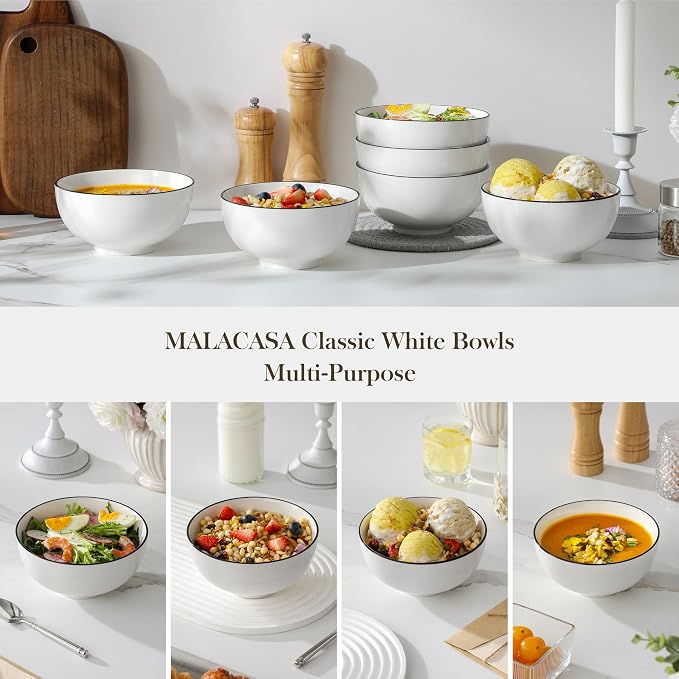 MALACASA Porcelain Soup Bowls, Dishwasher and Microwave Safe, Series Regular - Image 6