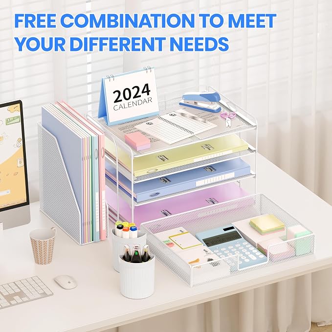 Desk Organizer, 4-Tier Desktop File Organizer - Image 3
