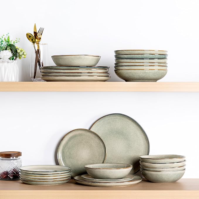 AmorArc Ceramic Plates Set of 6, 8.5 Inch Stoneware Small Dinner Plates Set | - Image 9