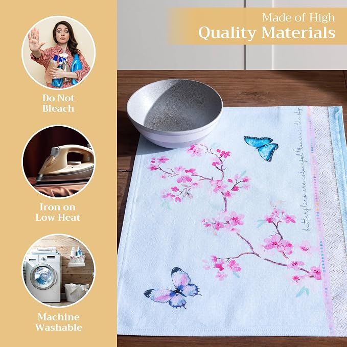 Maison d' Hermine Placemats Set of 4 Reusable 100% Cotton | Cloth Place Mats - Image 3