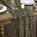 Artoid Mode Black Gold Gauze Table Runner 120 Inch 10Pcs, Glitter Metallic Foil by ArtoidMode