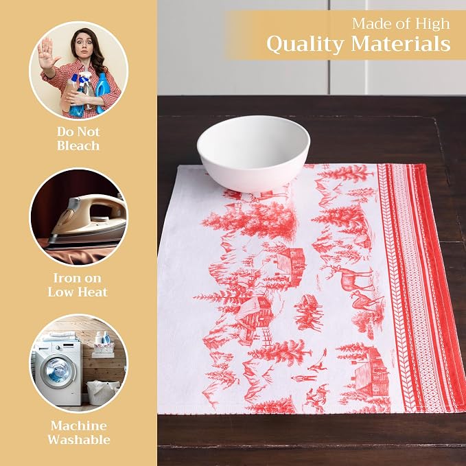 Maison d' Hermine Placemats Set of 4 Reusable 100% Cotton | Cloth Place Mats - Image 3