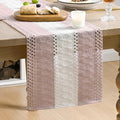 Artoid Mode Pink Farmhouse Woven Table Runner 12x60 Inch | Seasonal Holiday by ArtoidMode