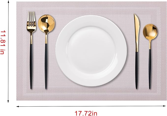 Placemats Set of 6 Washable Indoor | Outdoor Vinyl Place Mats - Image 2
