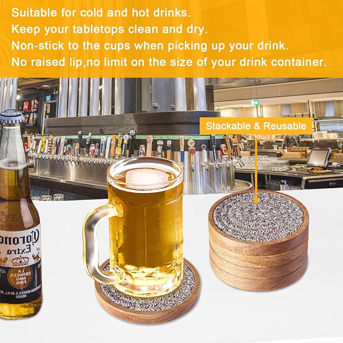 Eykao 5 Pack Absorbent Coasters - Image 4