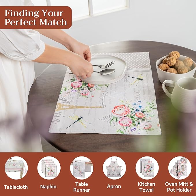Maison d' Hermine Placemats Set of 2 Reusable 100% Cotton | Cloth Place Mats - Image 4
