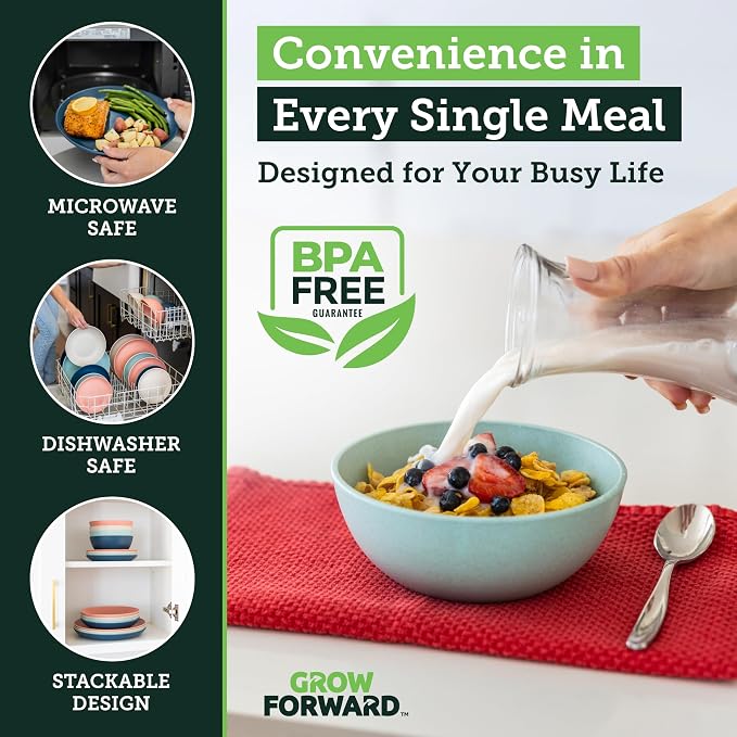 Grow Forward 16-piece Premium Wheat Straw Dinnerware Sets - Image 6