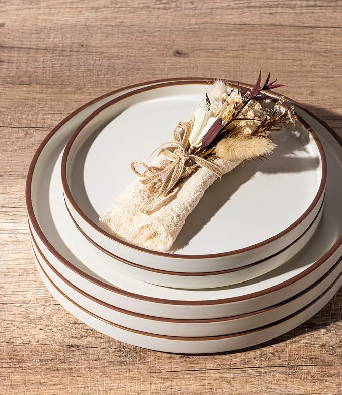 LERATIO Ceramic Dinner Plates Set of 6, 10.25 inch Large ceramic plates | - Image 6
